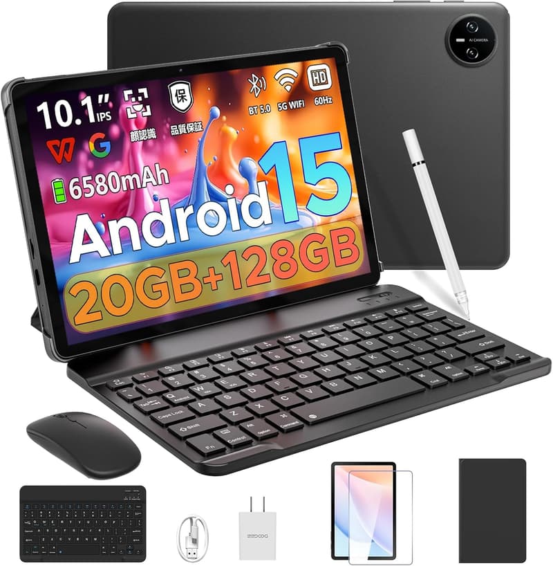 10インチタブレット DOOGEE A9pro セット版 Android 15、20GB+128GB、2TB拡張可、顔認識・無線投影対応