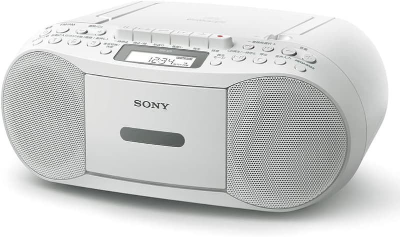 録音可能ソニーAUX対応CDラジカセCFD-S70（ホワイト）