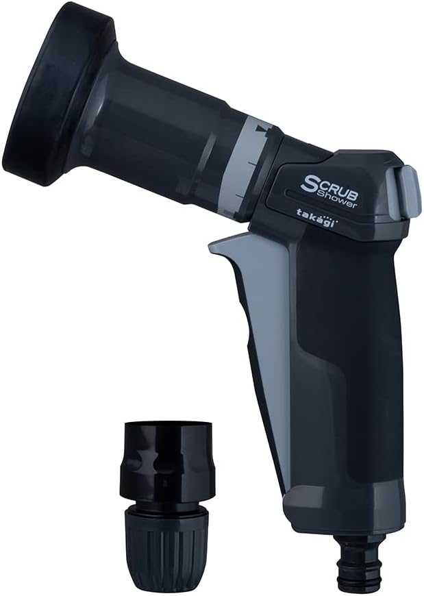 タカギ 散水ノズル プログリップスクラブ QG1114CG コネクター付き ブラック