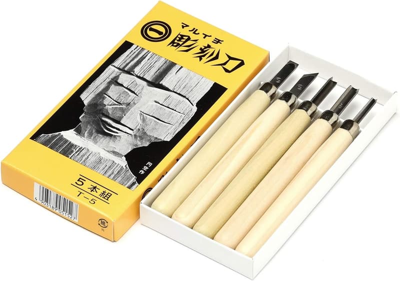 マルイチ 彫刻刀 5本セット（紙箱入）