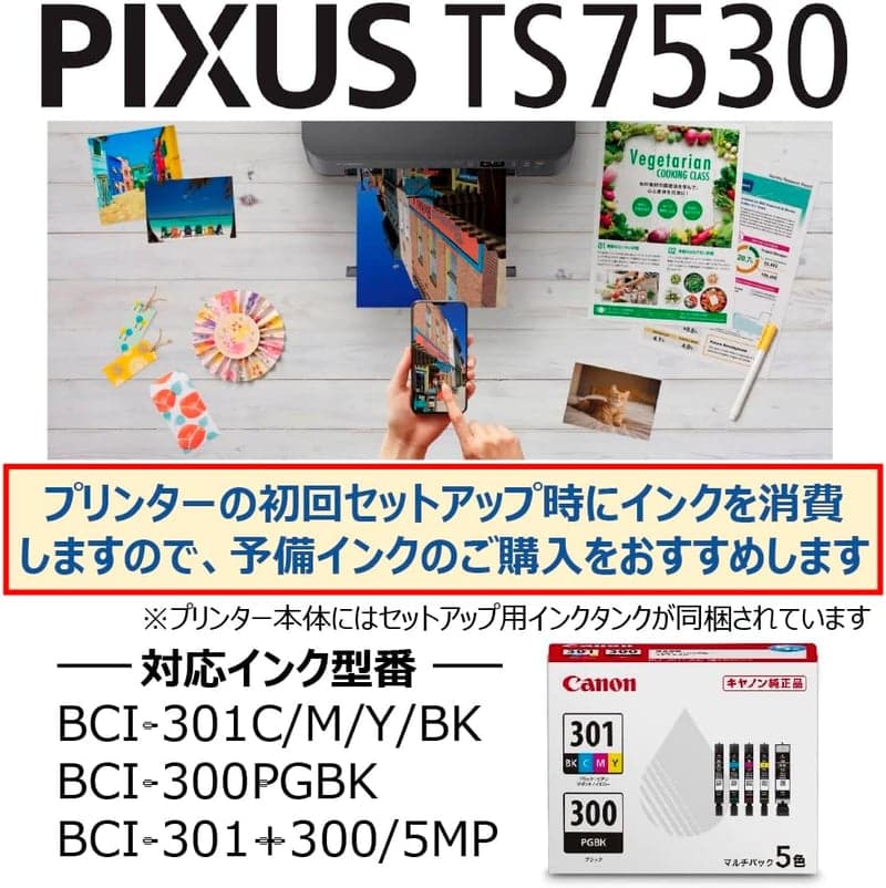 テレワーク向け キヤノンCanon A4インクジェット複合機 PIXUS TS7530 ブラック 2021年モデル