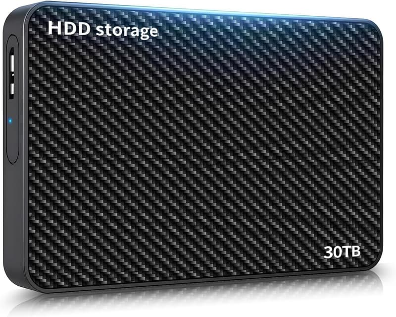 外付けHDD 30TB 超薄型ポータブル 大容量・防塵防水 USB3.0/2.0対応