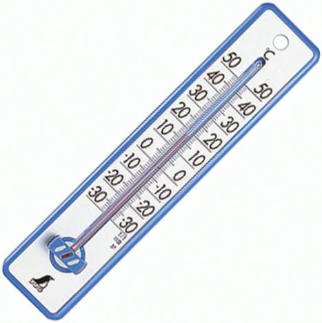 プラスチック製寒暖計 25cm ブルー