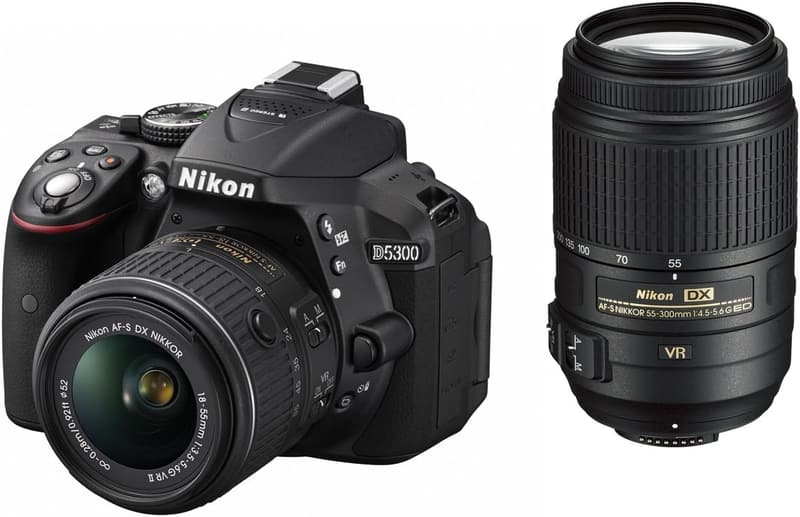 Nikon D5300 ダブルズームキット ブラック 2400万画素 デジタル一眼レフカメラ