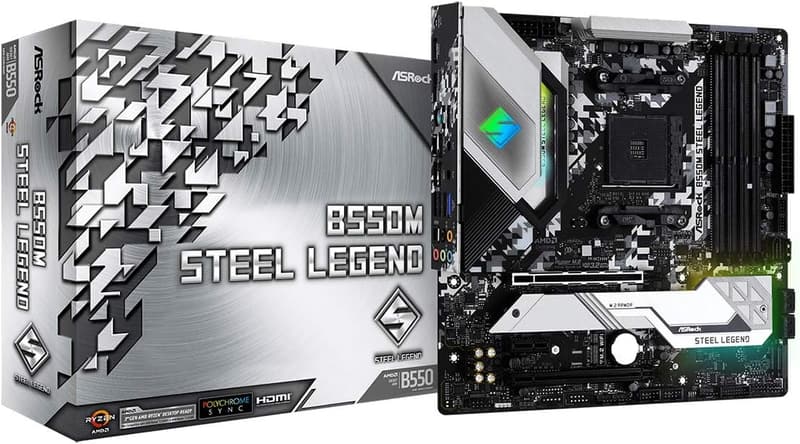 B550M Steel Legend Micro ATX マザーボード (AMD Ryzen 5000シリーズ対応)【国内正規代理店品】