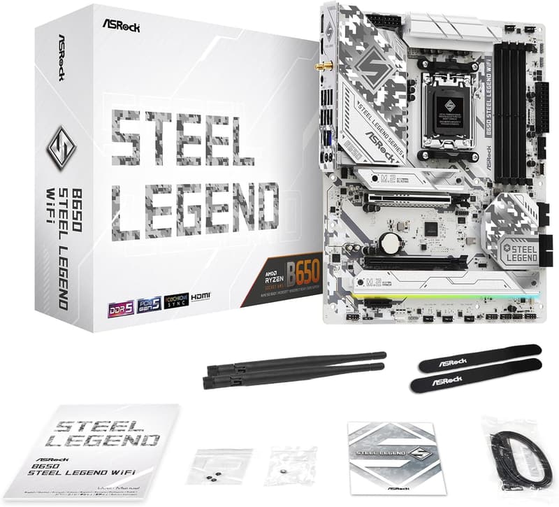 AMD Ryzen 7000対応 B650 Steel Legend WiFi DDR5 ATX マザーボード【国内正規代理店品】