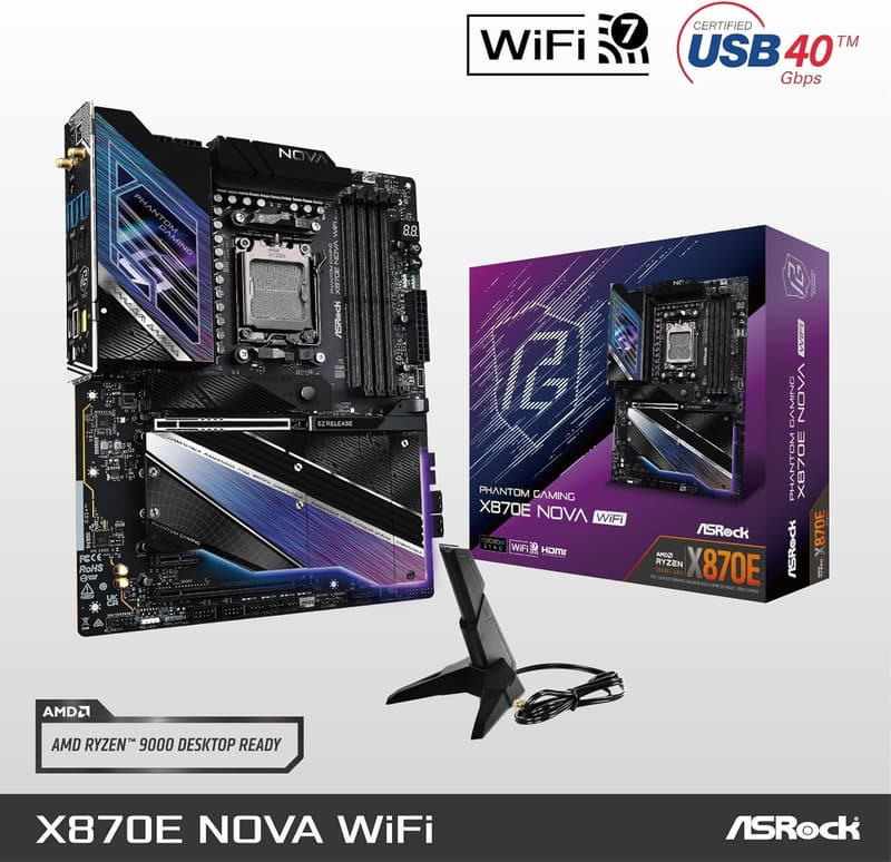 ASRock X870E Nova WiFi マザーボード AMD Ryzen 9000シリーズ対応 ATX【国内正規代理店品】