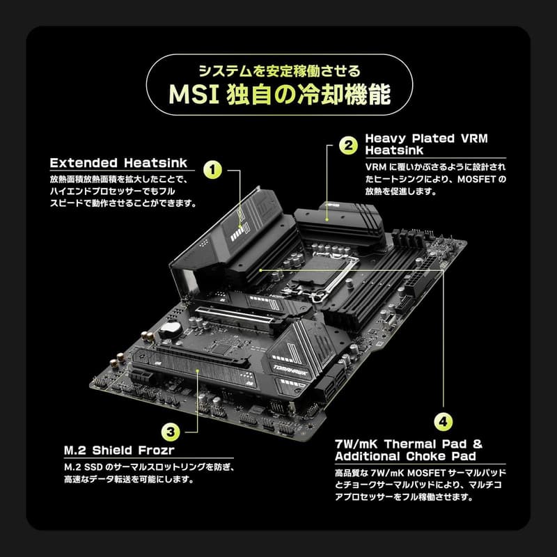 MSI MAG B760 TOMAHAWK WIFI DDR5 ATXマザーボード (LGA1700, B760チップセット)