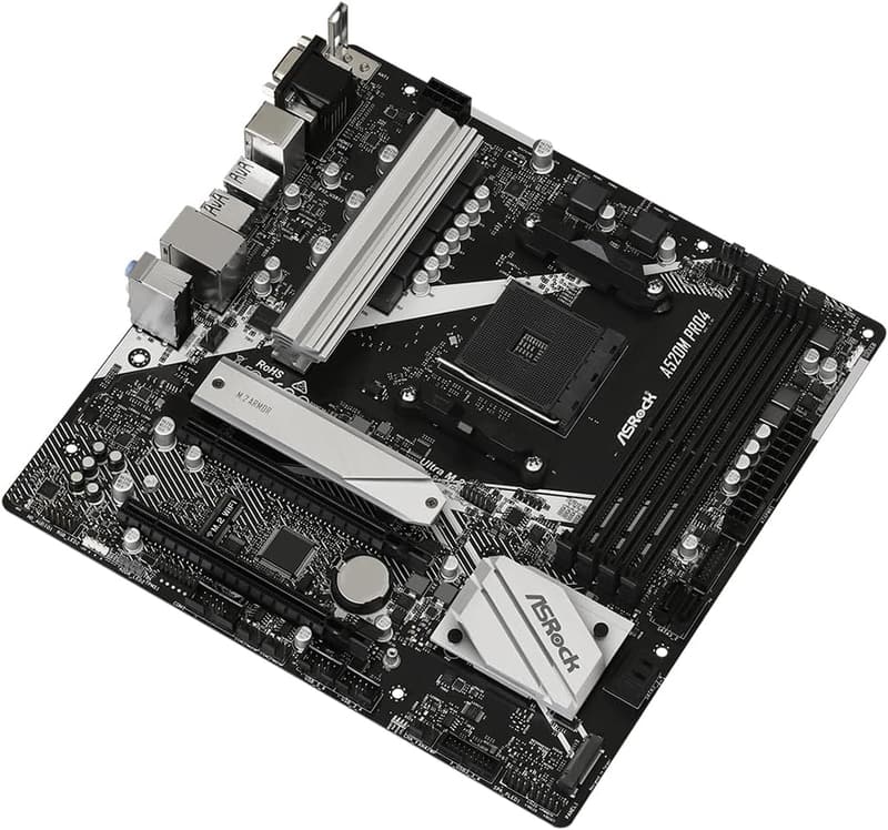 ASRock A520M Pro4 Micro ATX マザーボード (Socket AM4, 最大メモリ128GB, AMD Ryzen 4000/5000対応)【国内正規代理店品】