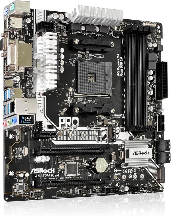 AMD B350チップセット搭載 ATXマザーボード AB350M Pro4