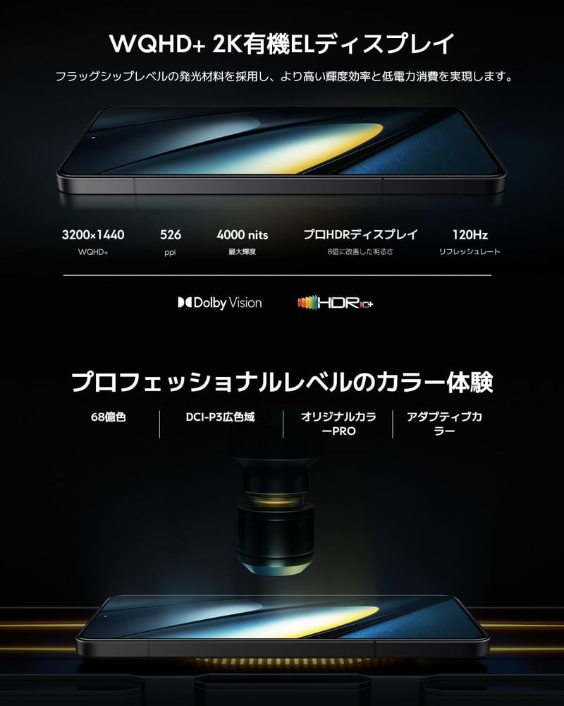 Xiaomi POCO F6 Pro 12GB+256GB Simフリースマートフォン Qualcomm Snapdragon 8 Gen 2搭載 120Hz有機EL ブラック