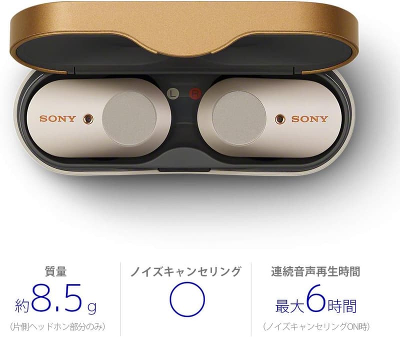 ソニー WF-1000XM3 ワイヤレスノイズキャンセリングイヤホン プラチナシルバー 360 Reality Audio認定 Bluetooth 2019年モデル
