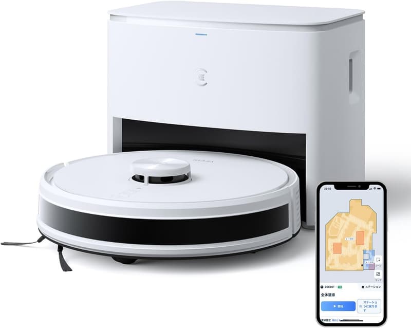 水拭き・掃除機能搭載自動ゴミ収集ロボット掃除機 ECOVACS DEEBOT Y1 PLUS