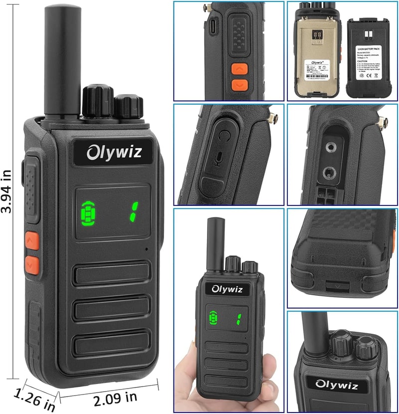 災害緊急対応 Olywiz 825 トランシーバー 2W 16チャンネル IP55防塵防水 2500mAh バッテリー 2台セット