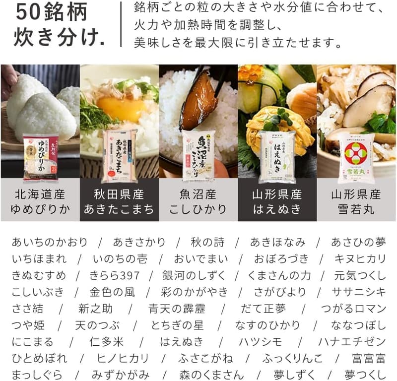 一人暮らし向けマイコン式5.5合炊飯器（煮込み・発酵調理可能）マットブラック