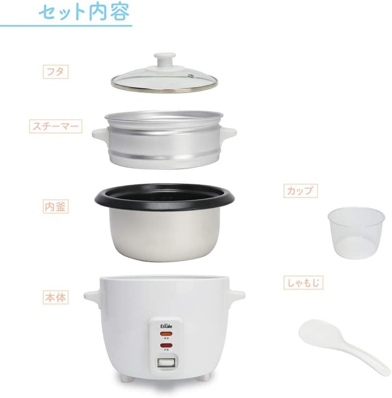 便利な3合炊飯器＆スチームクッカー ララクック MEK-76