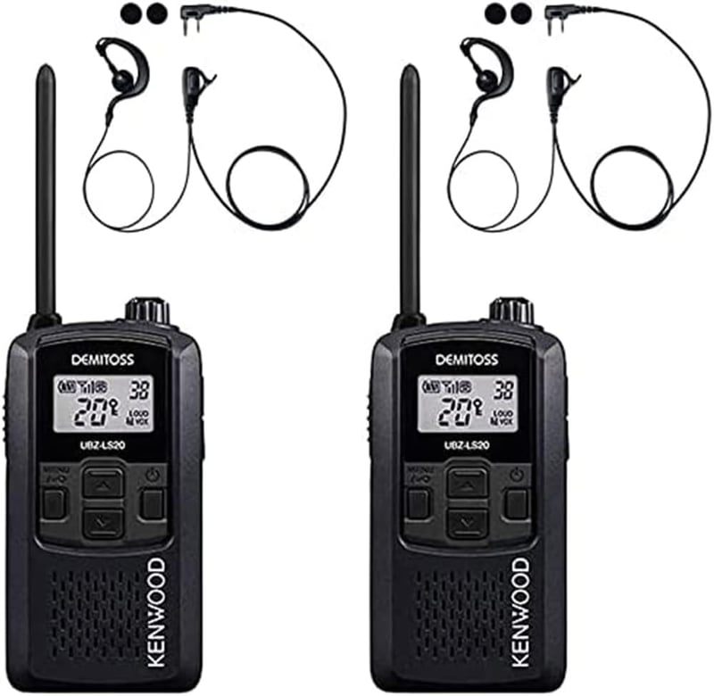 特定小電力トランシーバーケンウッド DEMITOS UBZ-LS20 2台セット 耳掛けイヤホン付き ブラック