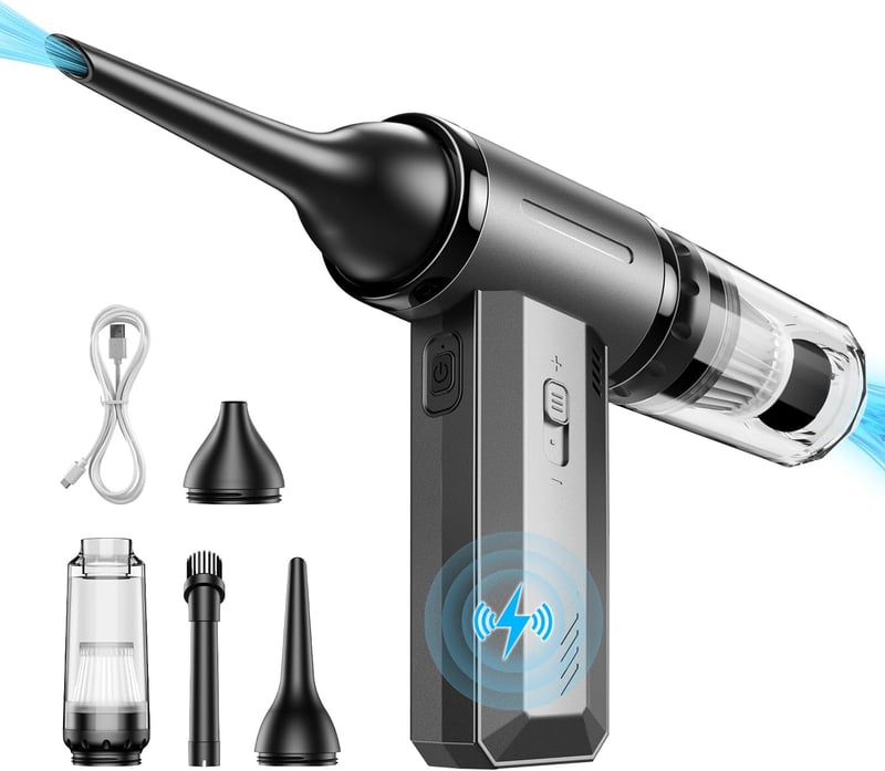 父の日プレゼント 【2in1】 電動エアダスター&ハンディクリーナー 超強力180,000RPMタイプC充電式 75m/s風速 コードレス掃除機