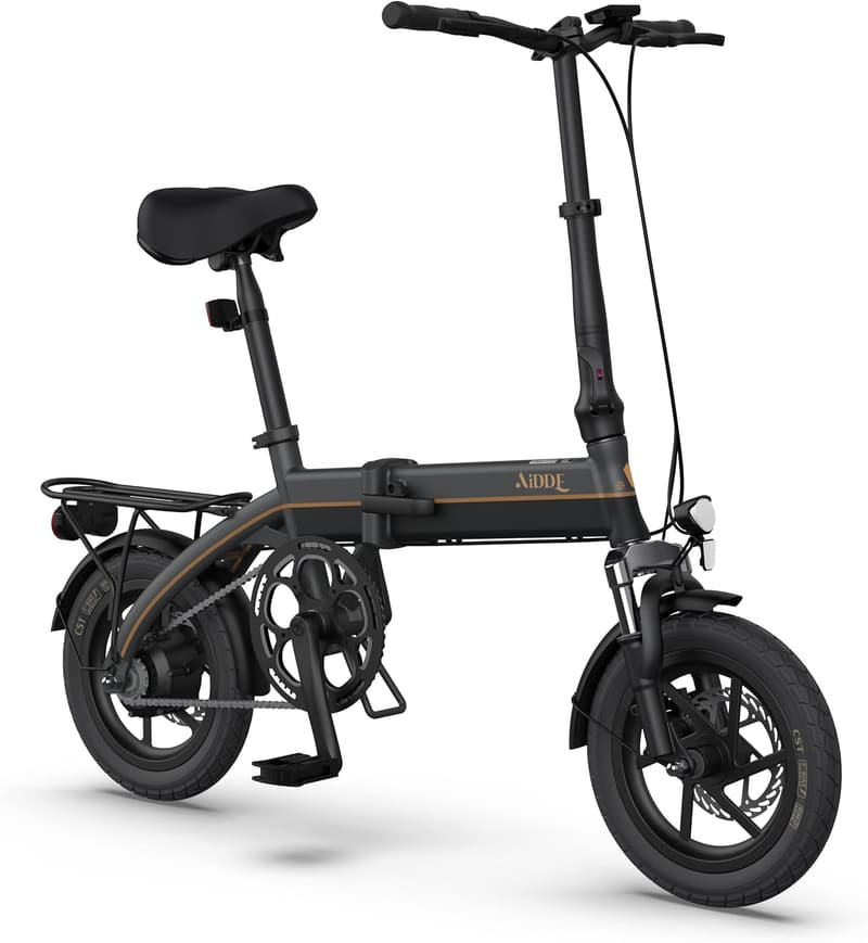 AiDDE 電動アシスト自転車 A1TS 折りたたみ 14インチ 最大走行距離80㎞ 5段アシストモード サスペンション付き