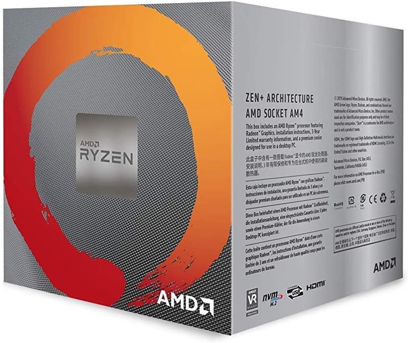 AMD Ryzen 5 3400G 3.7GHz 4コア / 8スレッド CPU 65W 三年保証【並行輸入】