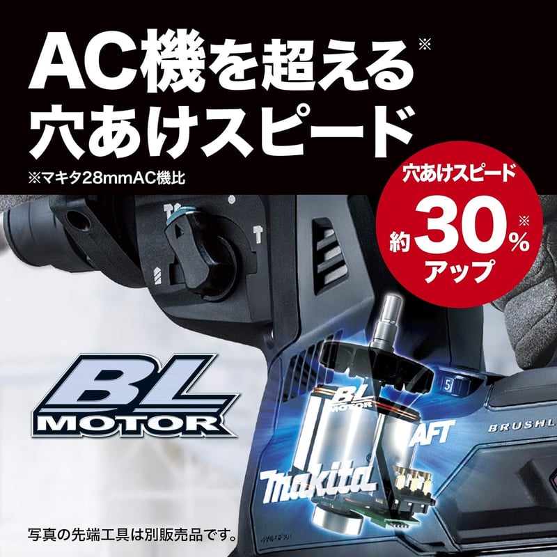 マキタ 40VMax 28mm充電式ハンマドリル SDS+（バッテリー別売）