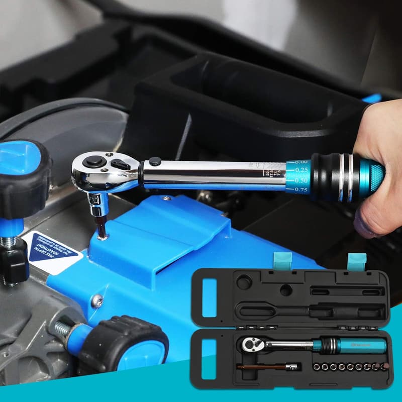 プレセット型トルクレンチセット 6.35mm差込角 5～25N・m 11点組 ケース付き