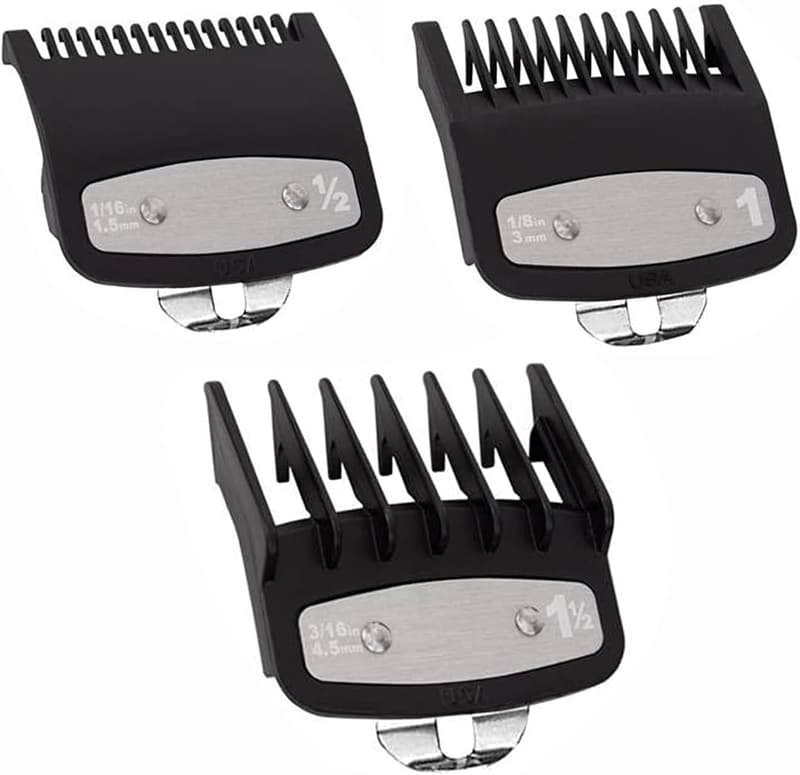 Wahl バリカン用プレミアムクリッパーガード ブラック 3つのカット長さ (1.5/3/4.5mm)