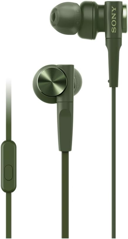 重低音イヤフォン MDR-XB55AP カナル型 リモコン・マイク付き グリーン
