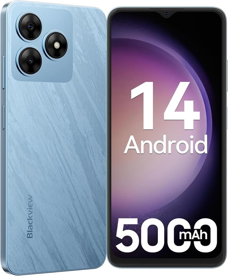 SIMフリースマホ Blackview Wave8C 4G対応 6.56インチ Android 14 Go 6GB RAM/64GB ROM 5000mAhバッテリー ブルー
