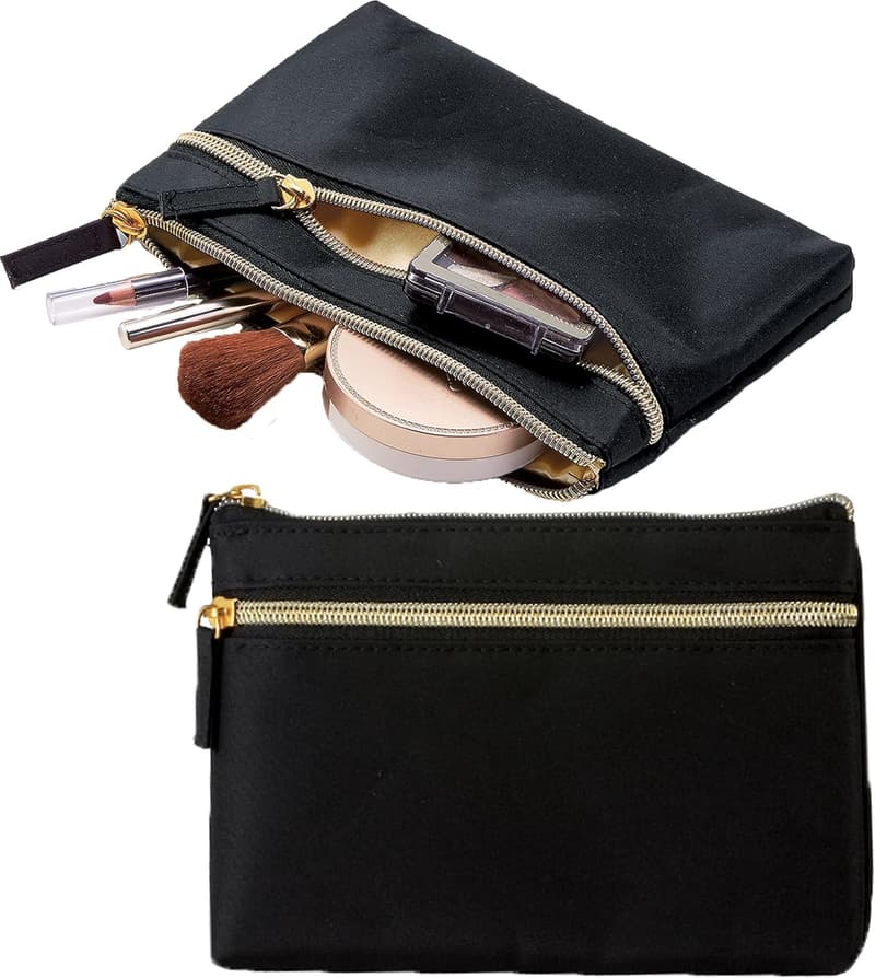 おしゃれな薄型コスメポーチ 12×18×2cm