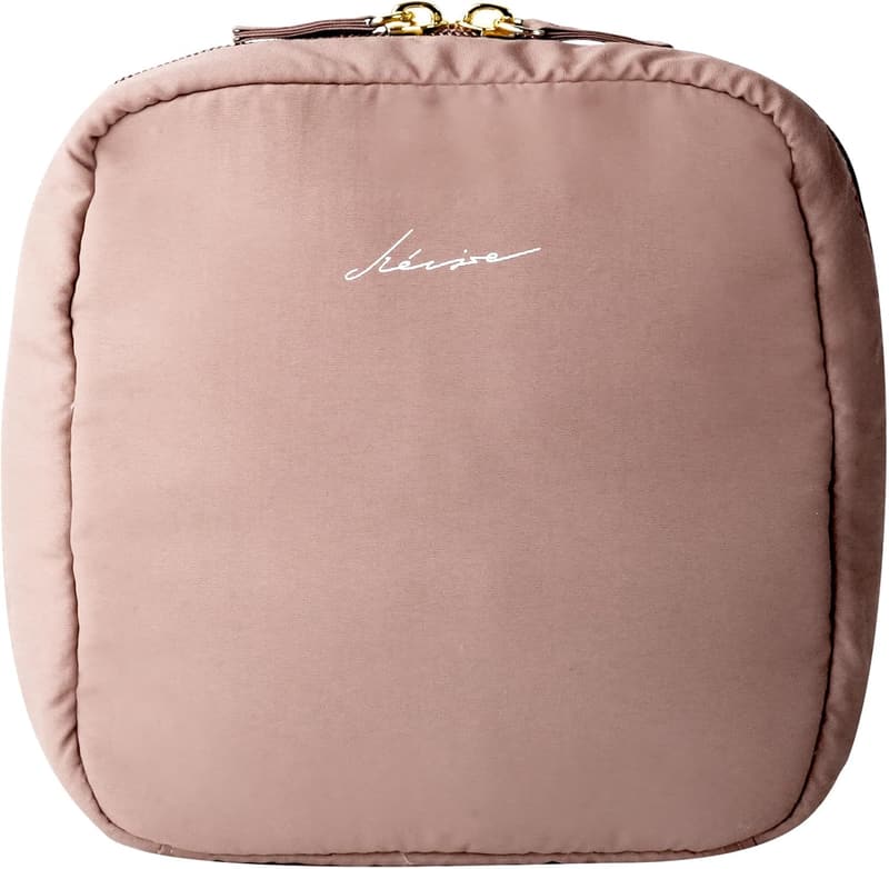 大人かわいいくすみカラー化粧ポーチ【ミュートロゼ】【旅行・持ち運びに最適】