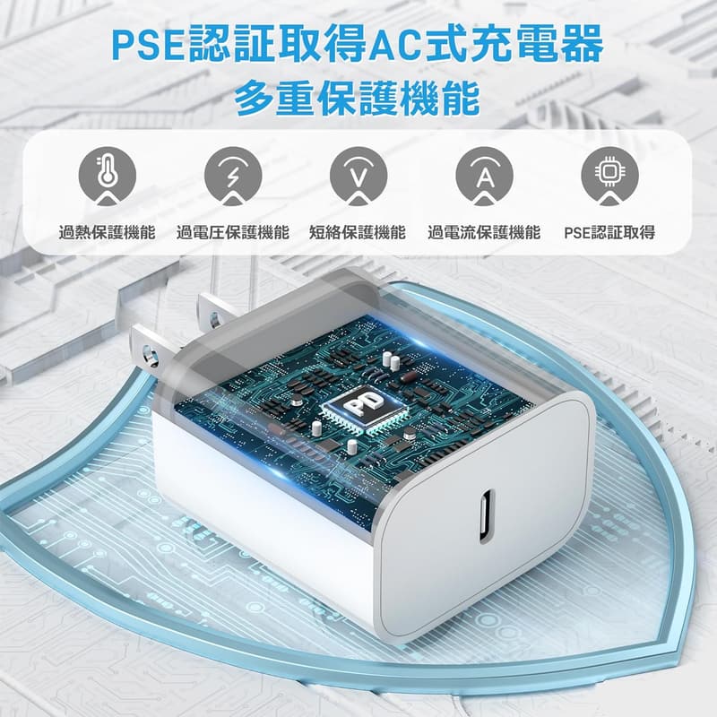 iPhone 充電器 20W PD 急速 2個セット USB-C - Lightningケーブル2m付き Apple認証