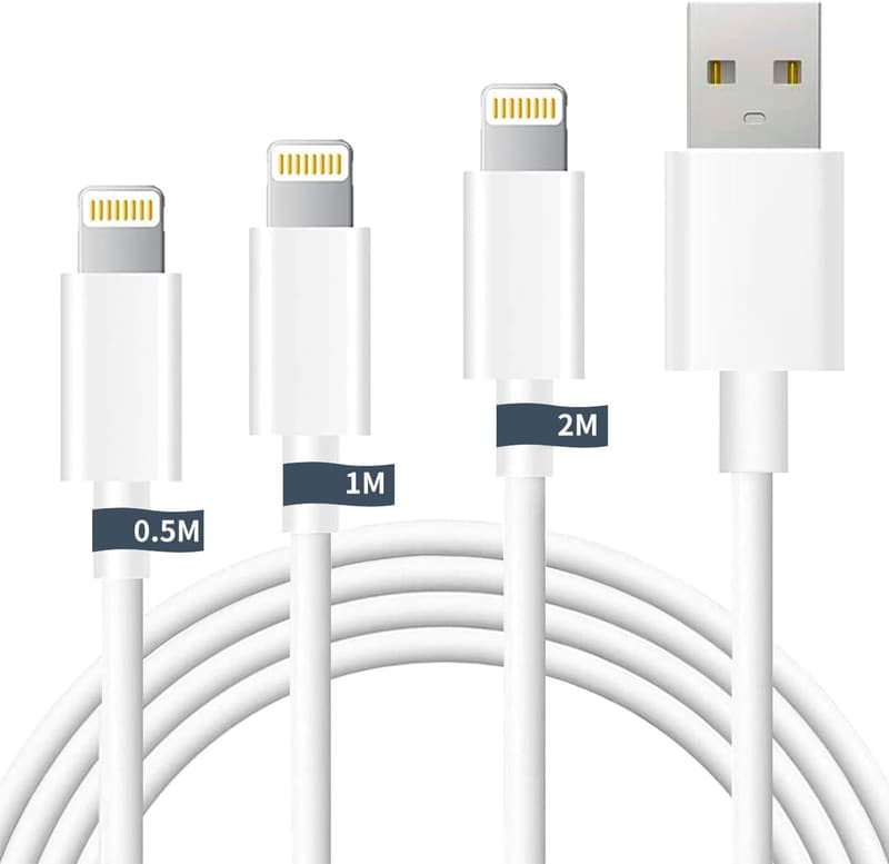 MFi認証 iPhone充電ケーブル 0.5M/1M/2M 3本セット 2.4A急速充電対応 高耐久