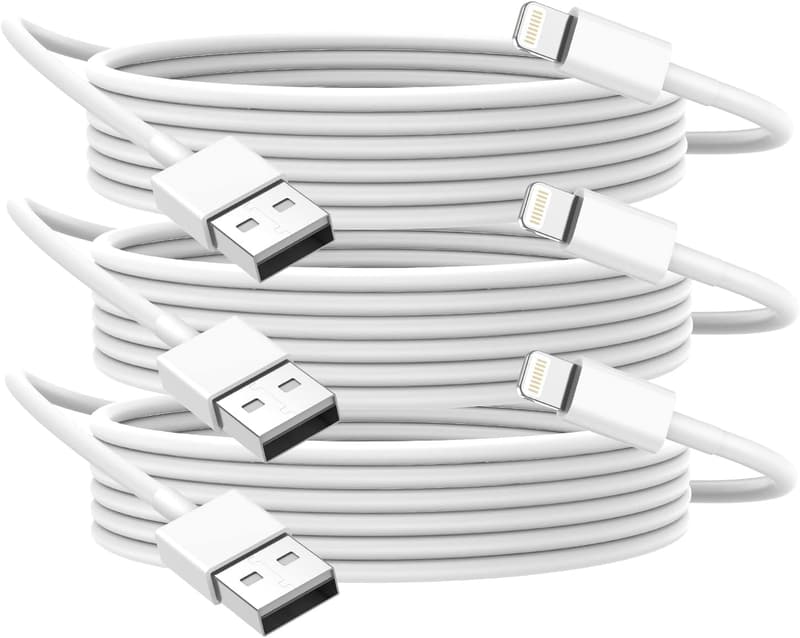 MFi認証 1.8m iPhone充電ケーブル3本セット 高耐久 2.4A急速充電用