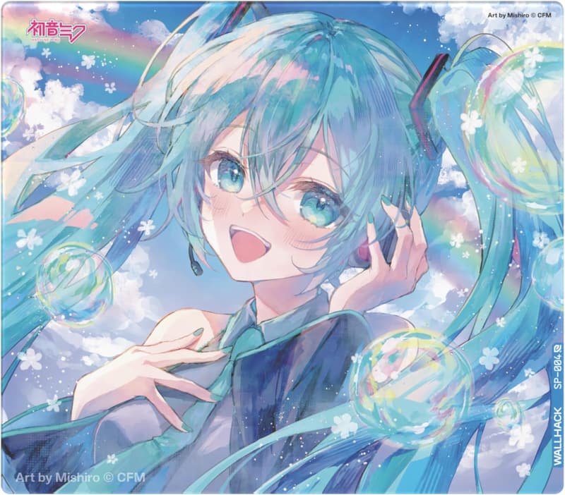 初音ミクコラボ ガラス製ゲーミングマウスパッド SP-004｜大型サイズ49×43cm｜プロ向けスピード系表面