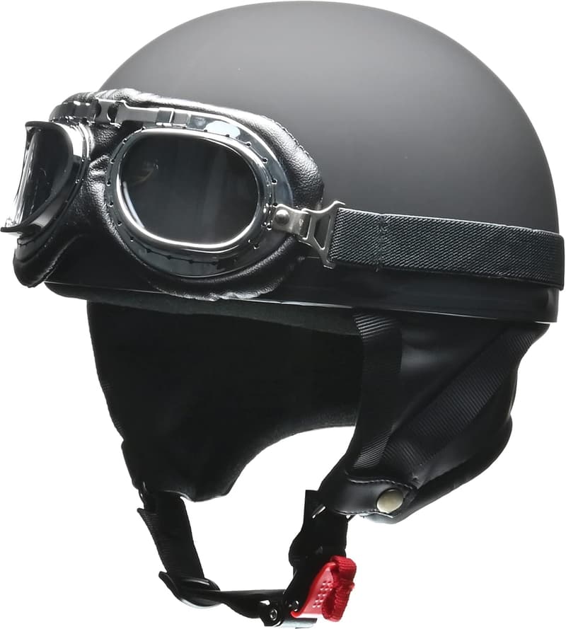 バイクヘルメット ハーフ CR-750 ビンテージ マットブラック フリーサイズ 57~60cm