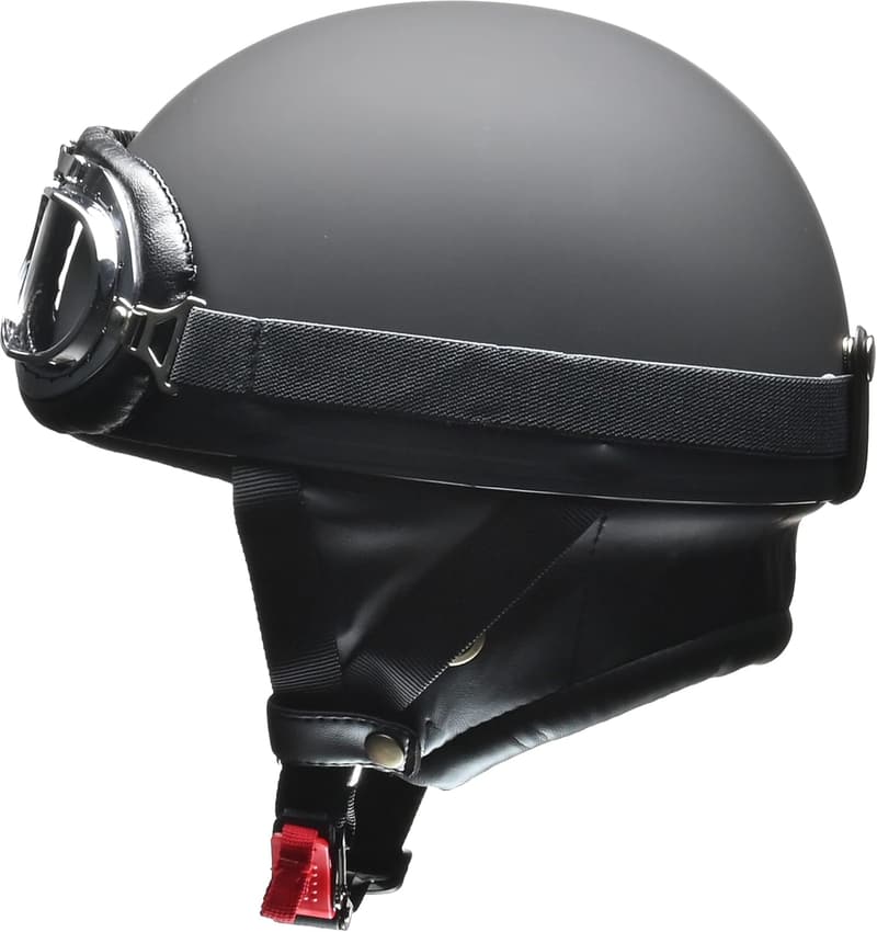 バイクヘルメット ハーフ CR-750 ビンテージ マットブラック フリーサイズ 57~60cm