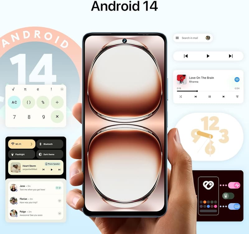 UMIDIGI Note 100A 120Hz 6.8インチ スマホ 8GB+256GB SIMフリー 顔認証・指紋認証搭載
