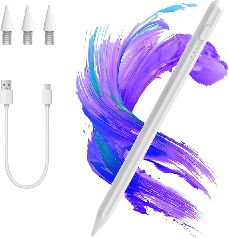 iPad専用スタイラスペン 充電式 超高精度 極細タイプ 誤ON/OFF防止機能付