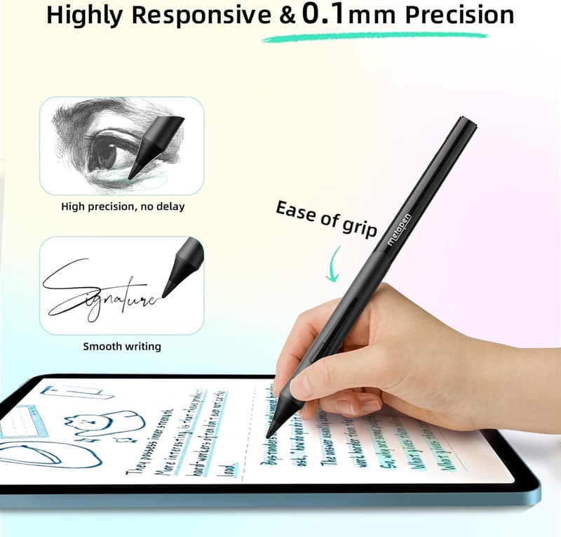iPad専用Metapen D1スタイラスペン 傾き感知・ショートカットキー対応 Type-C急速充電
