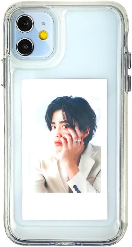 スマホケース iPhone11 透明感のあるクリアケース オーロラシート付き シンプル 韓国風