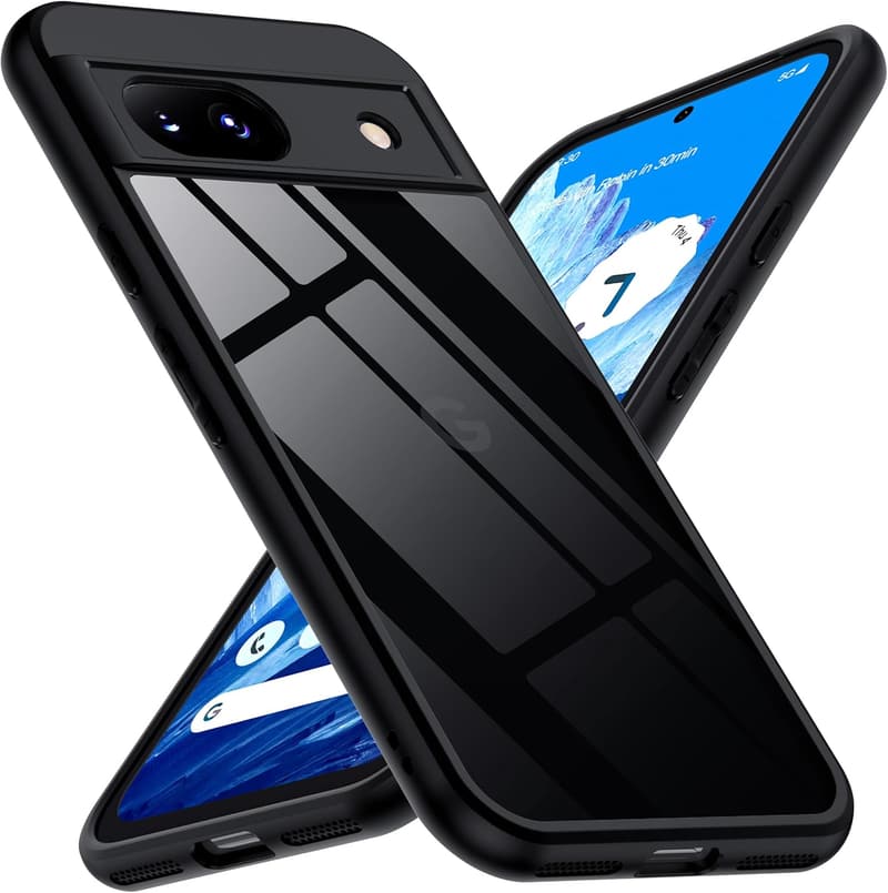 Google Pixel 8A 対衝撃ブラックケース 薄型全面保護ワイヤレス充電対応
