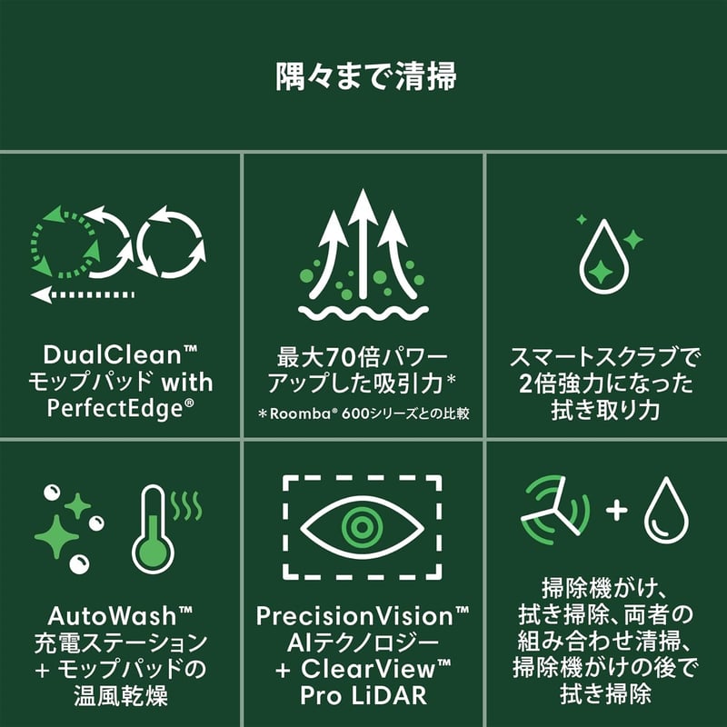 ルンバ Plus 505 Combo 自動掃除ロボット + 自動洗浄充電ステーション【水拭き・多機能・AI搭載・自動ゴミ収集】ブラック