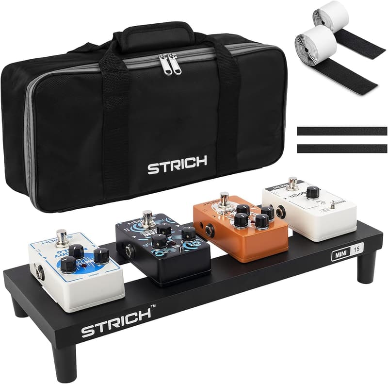 超軽量アルミ合金ギターペダルボード MINI 15（38x14.5cm、キャリーバッグ付）