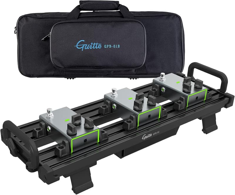 ギターエフェクター ペダルボード用クランプブロック アルミ合金バッグ付き (小) 黒