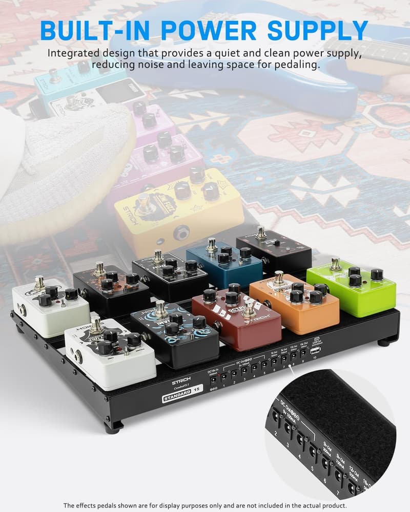 STRICH 軽量アルミ合金製エフェクターボード 38x28cm 電源内蔵 PB-S15