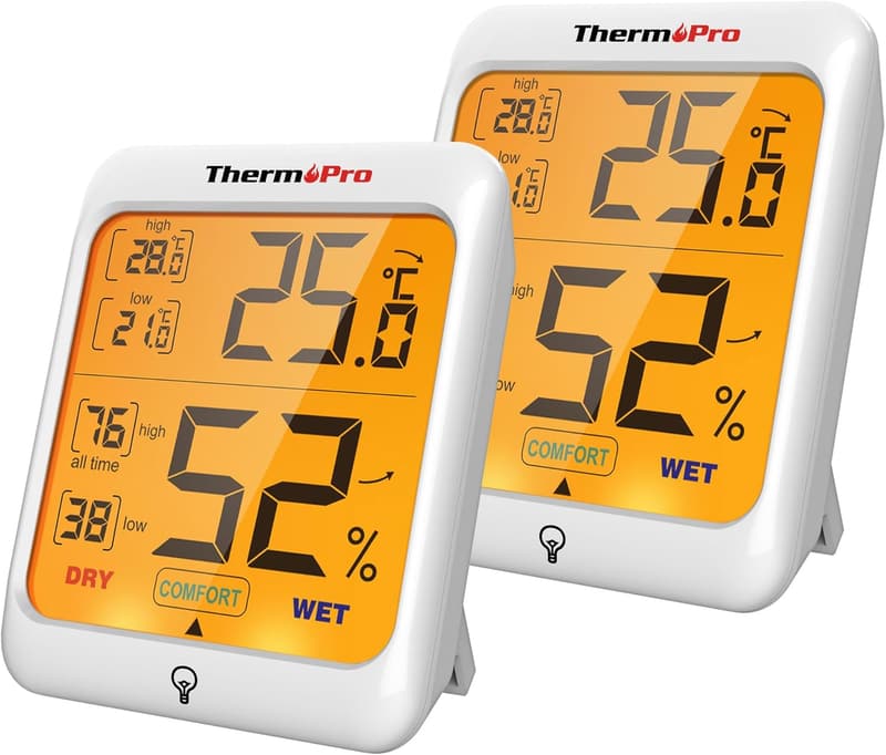 ThermoPro 温湿度計 デジタル 最高最低温湿度値表示 LCDバックライト 2パック