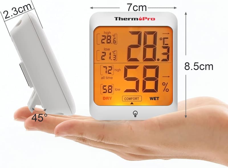 ThermoPro 温湿度計 デジタル 最高最低温湿度値表示 LCDバックライト 2パック