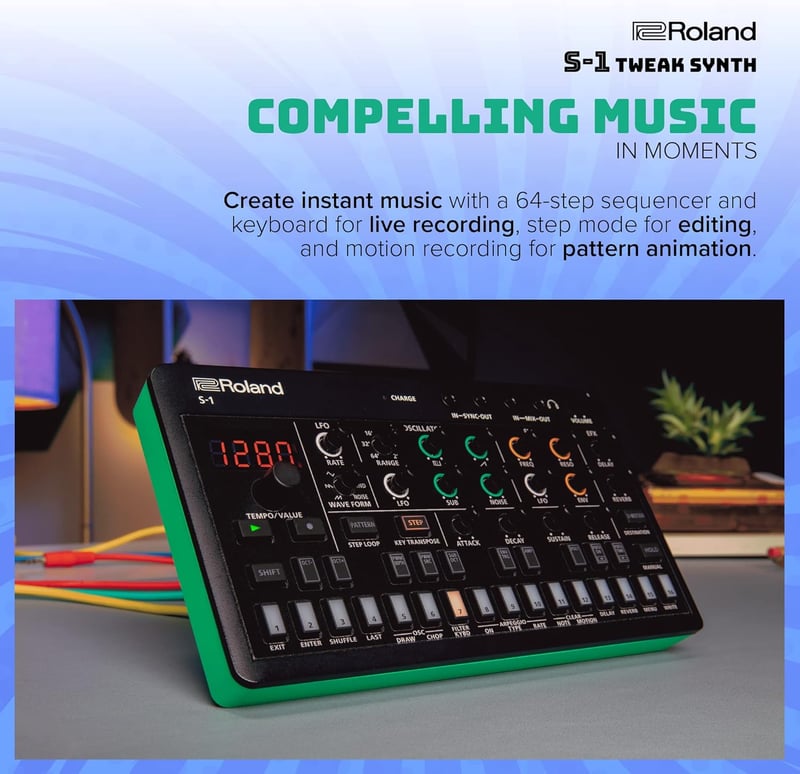 Roland S-1 ポータブルポリシンセシンセサイザー コンパクト作曲ステップシーケンサー