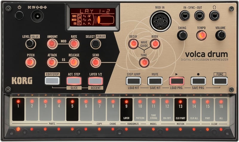KORG volca drum デジタルパーカッションシンセサイザー スピーカー内蔵 コンパクト設計